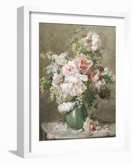 Still Life of Peonies and Roses-Francois Rivoire-Framed Giclee Print