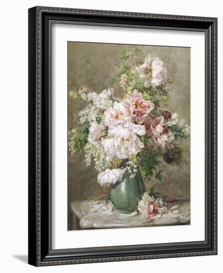 Still Life of Peonies and Roses-Francois Rivoire-Framed Giclee Print