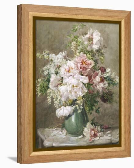 Still Life of Peonies and Roses-Francois Rivoire-Framed Premier Image Canvas