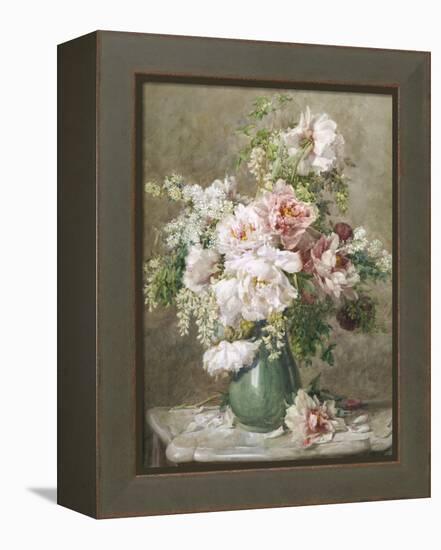 Still Life of Peonies and Roses-Francois Rivoire-Framed Premier Image Canvas