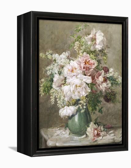 Still Life of Peonies and Roses-Francois Rivoire-Framed Premier Image Canvas