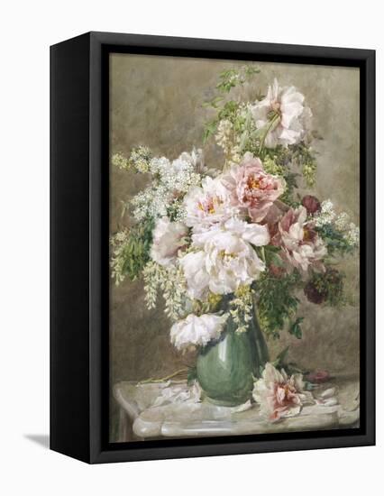 Still Life of Peonies and Roses-Francois Rivoire-Framed Premier Image Canvas