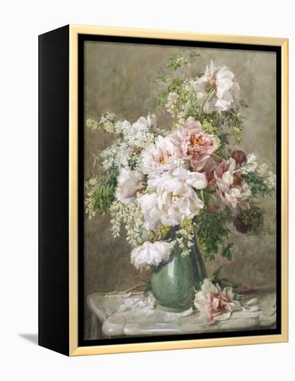 Still Life of Peonies and Roses-Francois Rivoire-Framed Premier Image Canvas