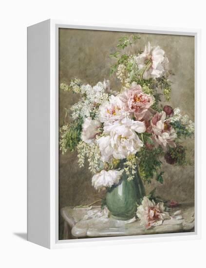 Still Life of Peonies and Roses-Francois Rivoire-Framed Premier Image Canvas