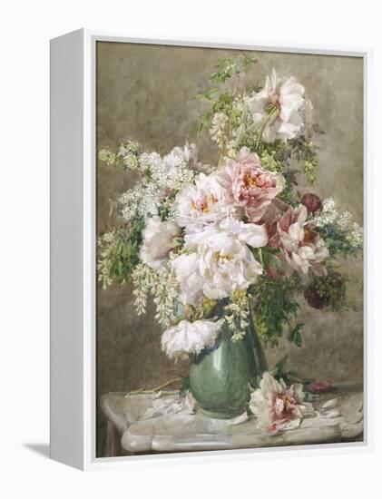 Still Life of Peonies and Roses-Francois Rivoire-Framed Premier Image Canvas