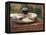 Still Life of Picnic Lunch on Top of a Wicker Basket, in the Dordogne, France-Michael Busselle-Framed Premier Image Canvas