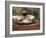 Still Life of Picnic Lunch on Top of a Wicker Basket, in the Dordogne, France-Michael Busselle-Framed Photographic Print