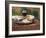 Still Life of Picnic Lunch on Top of a Wicker Basket, in the Dordogne, France-Michael Busselle-Framed Photographic Print