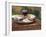 Still Life of Picnic Lunch on Top of a Wicker Basket, in the Dordogne, France-Michael Busselle-Framed Photographic Print