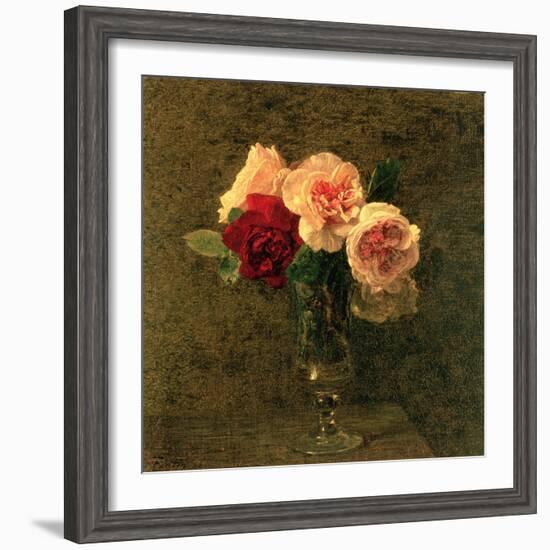 Still Life of Pink and Red Roses, 19th Century-Henri Fantin-Latour-Framed Giclee Print