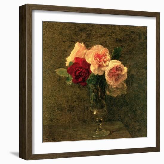 Still Life of Pink and Red Roses, 19th Century-Henri Fantin-Latour-Framed Giclee Print