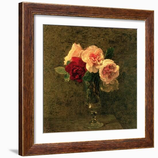 Still Life of Pink and Red Roses, 19th Century-Henri Fantin-Latour-Framed Giclee Print