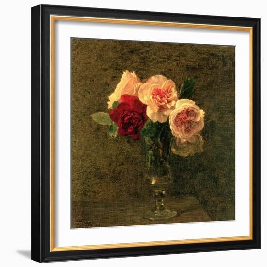 Still Life of Pink and Red Roses, 19th Century-Henri Fantin-Latour-Framed Giclee Print