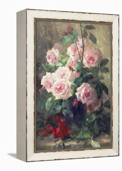 Still Life of Pink Roses-Frans Mortelmans-Framed Premier Image Canvas