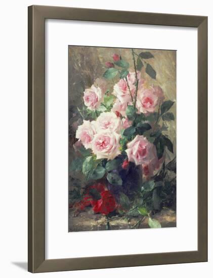 Still Life of Pink Roses-Frans Mortelmans-Framed Giclee Print