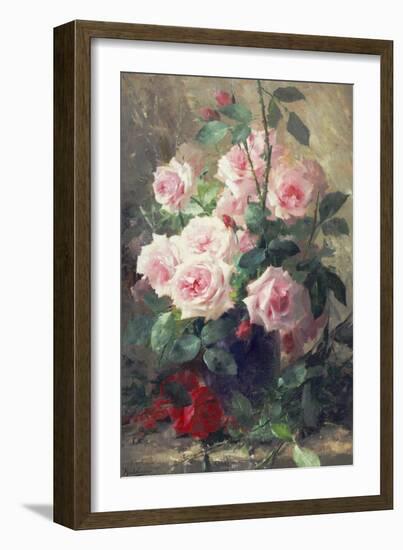 Still Life of Pink Roses-Frans Mortelmans-Framed Giclee Print