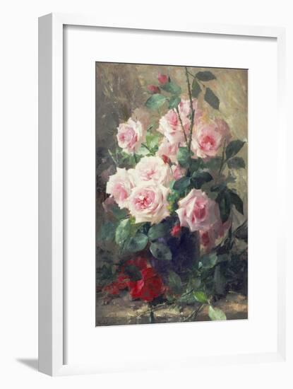 Still Life of Pink Roses-Frans Mortelmans-Framed Giclee Print