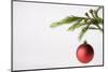 Still Life of Red Bauble Hanging on Christmas Tree-null-Mounted Photographic Print