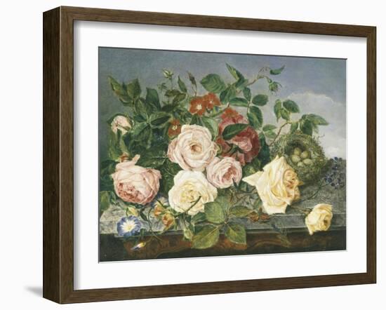 Still Life of Roses and Morning Glory-Eloise Harriet Stannard-Framed Giclee Print