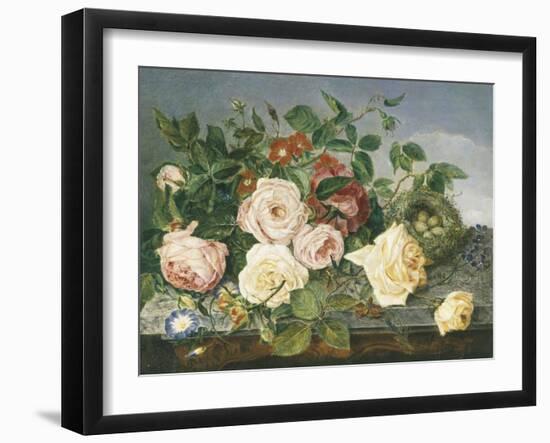 Still Life of Roses and Morning Glory-Eloise Harriet Stannard-Framed Giclee Print