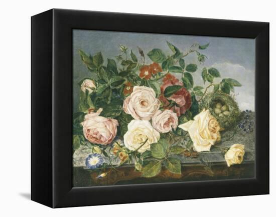 Still Life of Roses and Morning Glory-Eloise Harriet Stannard-Framed Premier Image Canvas