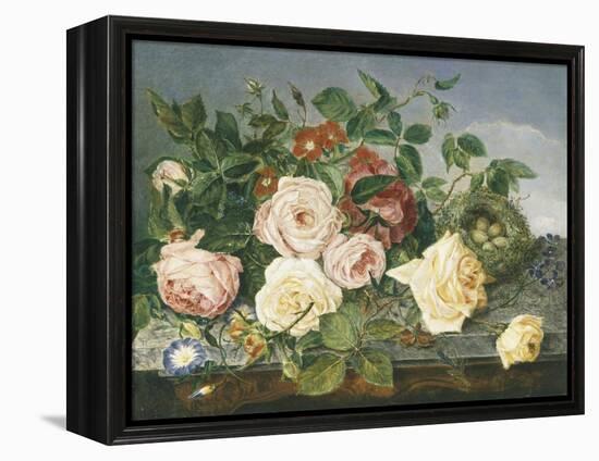 Still Life of Roses and Morning Glory-Eloise Harriet Stannard-Framed Premier Image Canvas