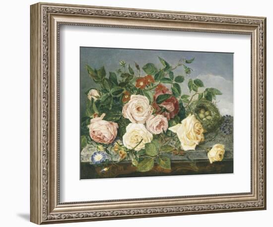 Still Life of Roses and Morning Glory-Eloise Harriet Stannard-Framed Giclee Print