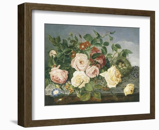 Still Life of Roses and Morning Glory-Eloise Harriet Stannard-Framed Giclee Print