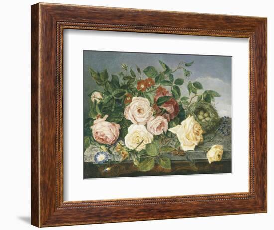 Still Life of Roses and Morning Glory-Eloise Harriet Stannard-Framed Giclee Print