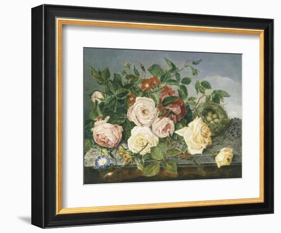 Still Life of Roses and Morning Glory-Eloise Harriet Stannard-Framed Giclee Print