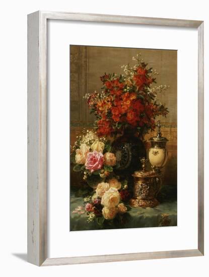 Still Life of Roses and Other Flowers-Jean Baptiste Claude Robie-Framed Giclee Print