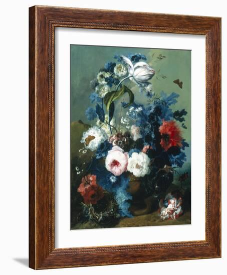 Still Life of Roses and Poppies-Johann Drechsler-Framed Giclee Print