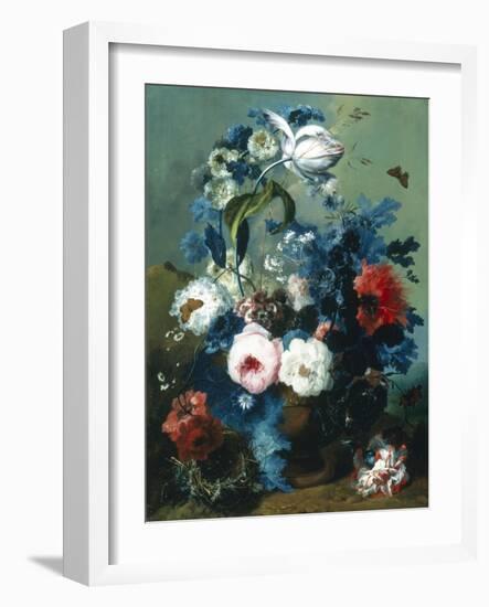 Still Life of Roses and Poppies-Johann Drechsler-Framed Giclee Print