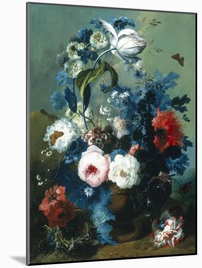 Still Life of Roses and Poppies-Johann Drechsler-Mounted Giclee Print