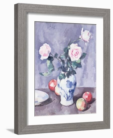 Still Life of Roses in a Blue and White Vase-Samuel John Peploe-Framed Premium Giclee Print