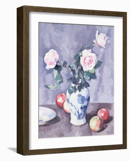 Still Life of Roses in a Blue and White Vase-Samuel John Peploe-Framed Premium Giclee Print