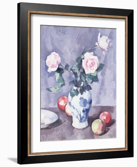 Still Life of Roses in a Blue and White Vase-Samuel John Peploe-Framed Premium Giclee Print