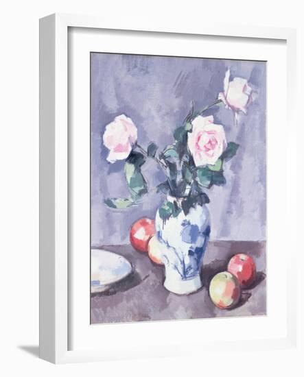 Still Life of Roses in a Blue and White Vase-Samuel John Peploe-Framed Premium Giclee Print