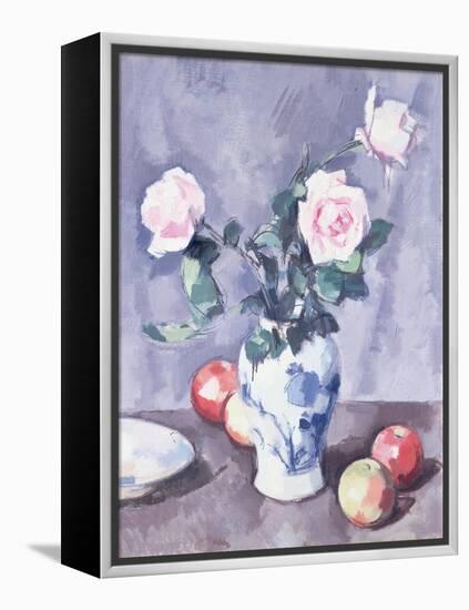 Still Life of Roses in a Blue and White Vase-Samuel John Peploe-Framed Premier Image Canvas