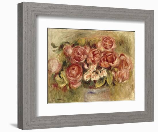 Still Life of Roses in a Vase, 1880s and 1890s-Pierre-Auguste Renoir-Framed Giclee Print