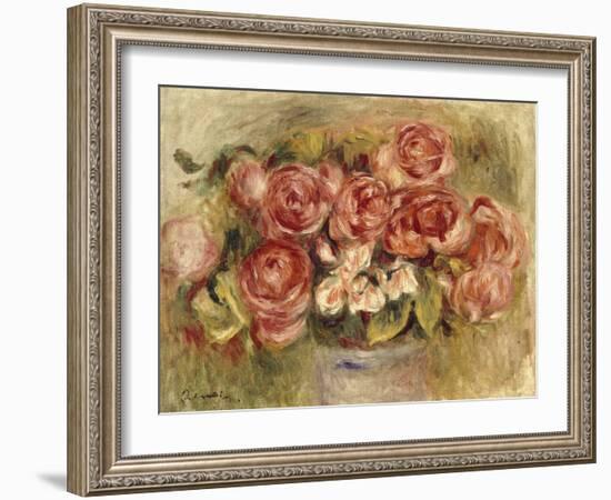 Still Life of Roses in a Vase, 1880s and 1890s-Pierre-Auguste Renoir-Framed Giclee Print