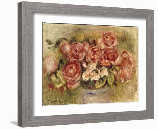 Still Life of Roses in a Vase, 1880s and 1890s-Pierre-Auguste Renoir-Framed Giclee Print