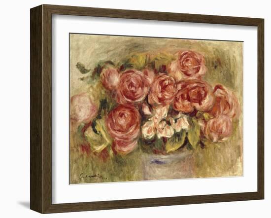 Still Life of Roses in a Vase, 1880s and 1890s-Pierre-Auguste Renoir-Framed Giclee Print