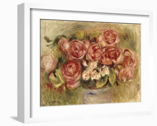 Still Life of Roses in a Vase, 1880s and 1890s-Pierre-Auguste Renoir-Framed Giclee Print