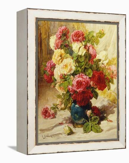 Still Life of Roses in a Vase-Georges Jeannin-Framed Premier Image Canvas