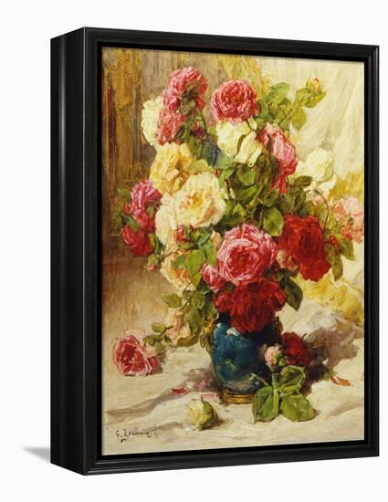 Still Life of Roses in a Vase-Georges Jeannin-Framed Premier Image Canvas