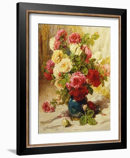 Still Life of Roses in a Vase-Georges Jeannin-Framed Giclee Print