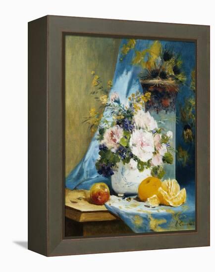 Still Life of Roses with an Orange-Eugene Henri Cauchois-Framed Premier Image Canvas