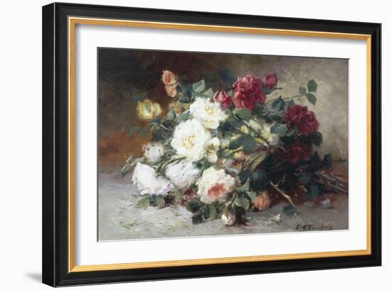 Still Life of Roses-Eugene Henri Cauchois-Framed Giclee Print