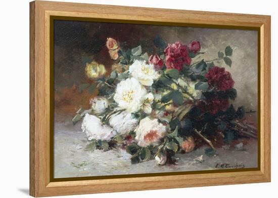 Still Life of Roses-Eugene Henri Cauchois-Framed Premier Image Canvas